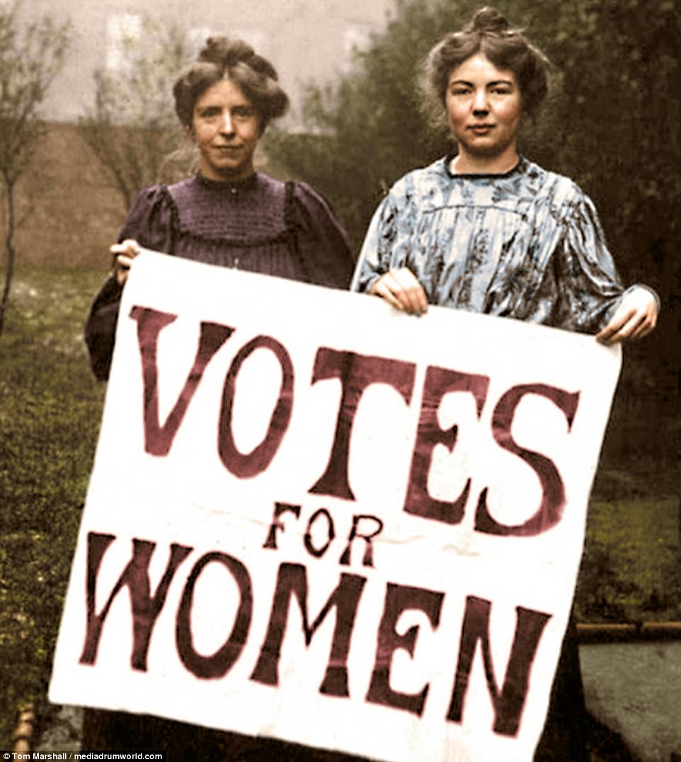 This is a picture of suffragettes in the early 1900s.